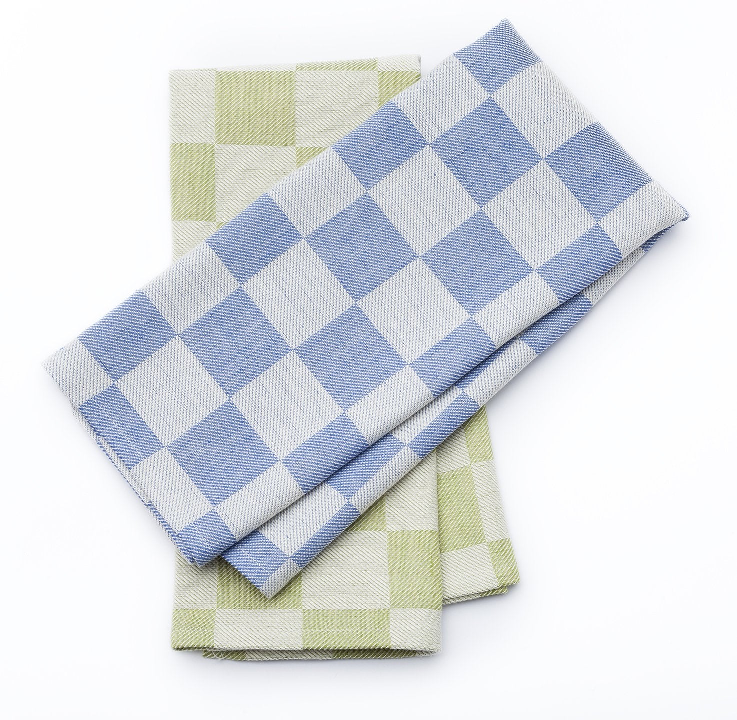Vienna 1900 Towel - Ivory with large blue or green check