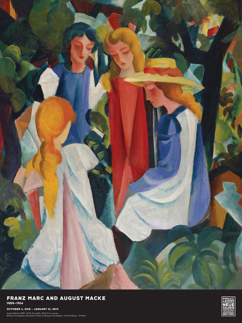 Exhibition poster: August Macke, "Four Girls", 1912-14.