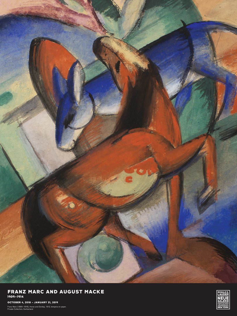 Exhibition poster: Franz Marc, "Horse and Donkey", 1912