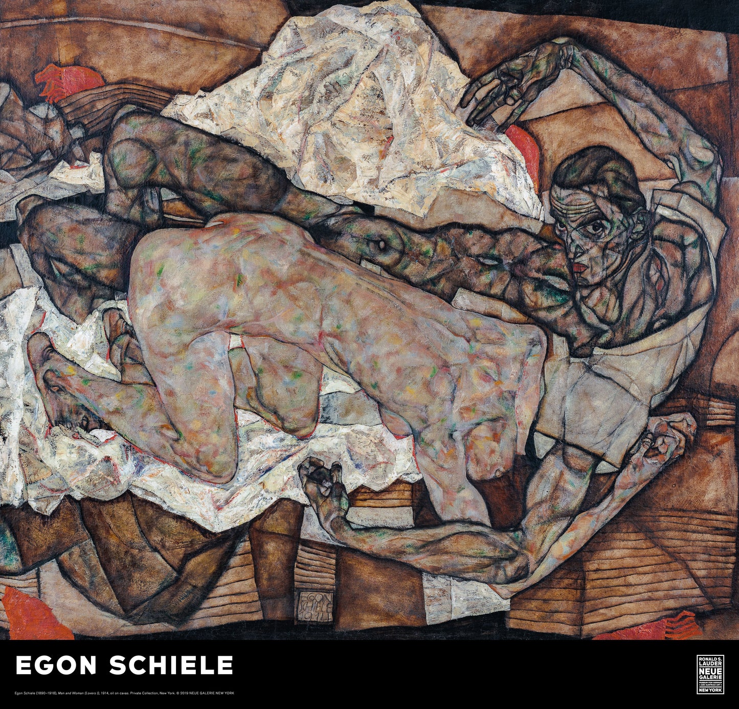 Poster: Egon Schiele, "Man and Woman I (Lovers I)," 1914