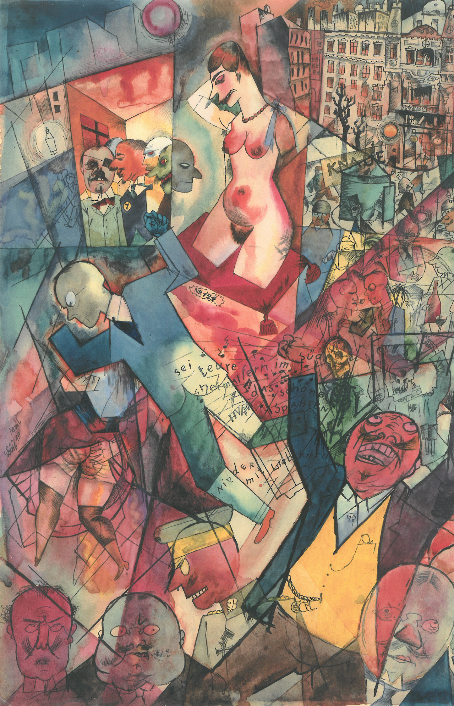 George Grosz "Panorama (Down with Liebknecht)", 1919.