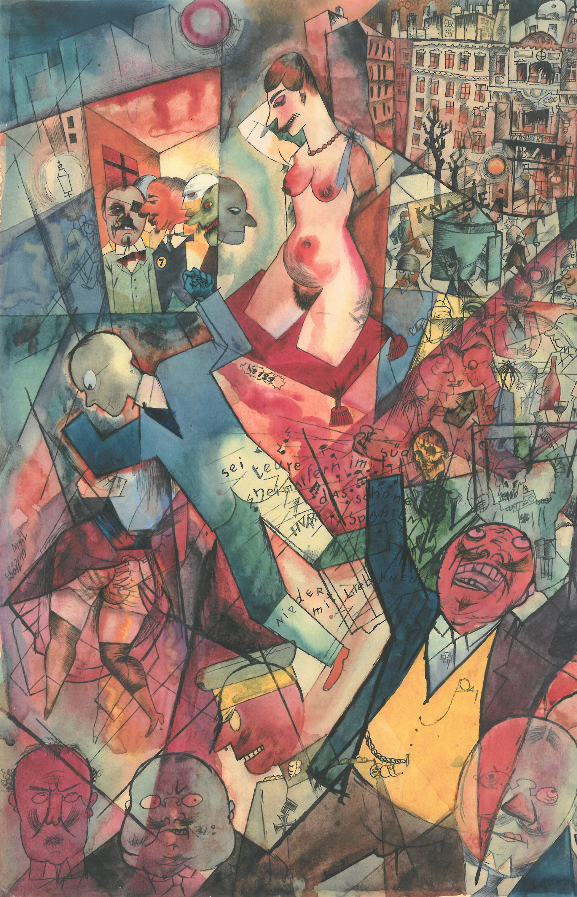 George Grosz "Panorama (Down with Liebknecht)", 1919.