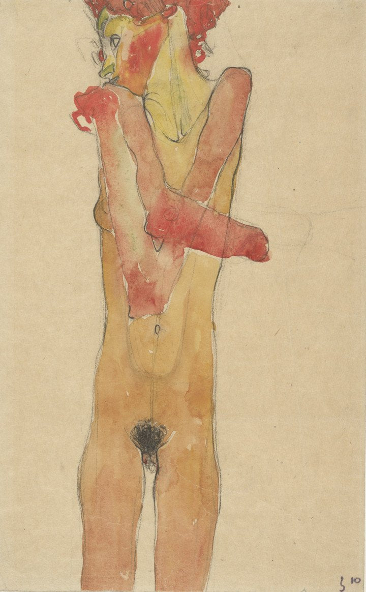 "Nude Girl with Folded Arms (Gertrude Schiele)", 1910.