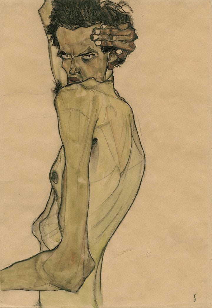  "Self-Portrait with Arm Twisted above Head", 1910.