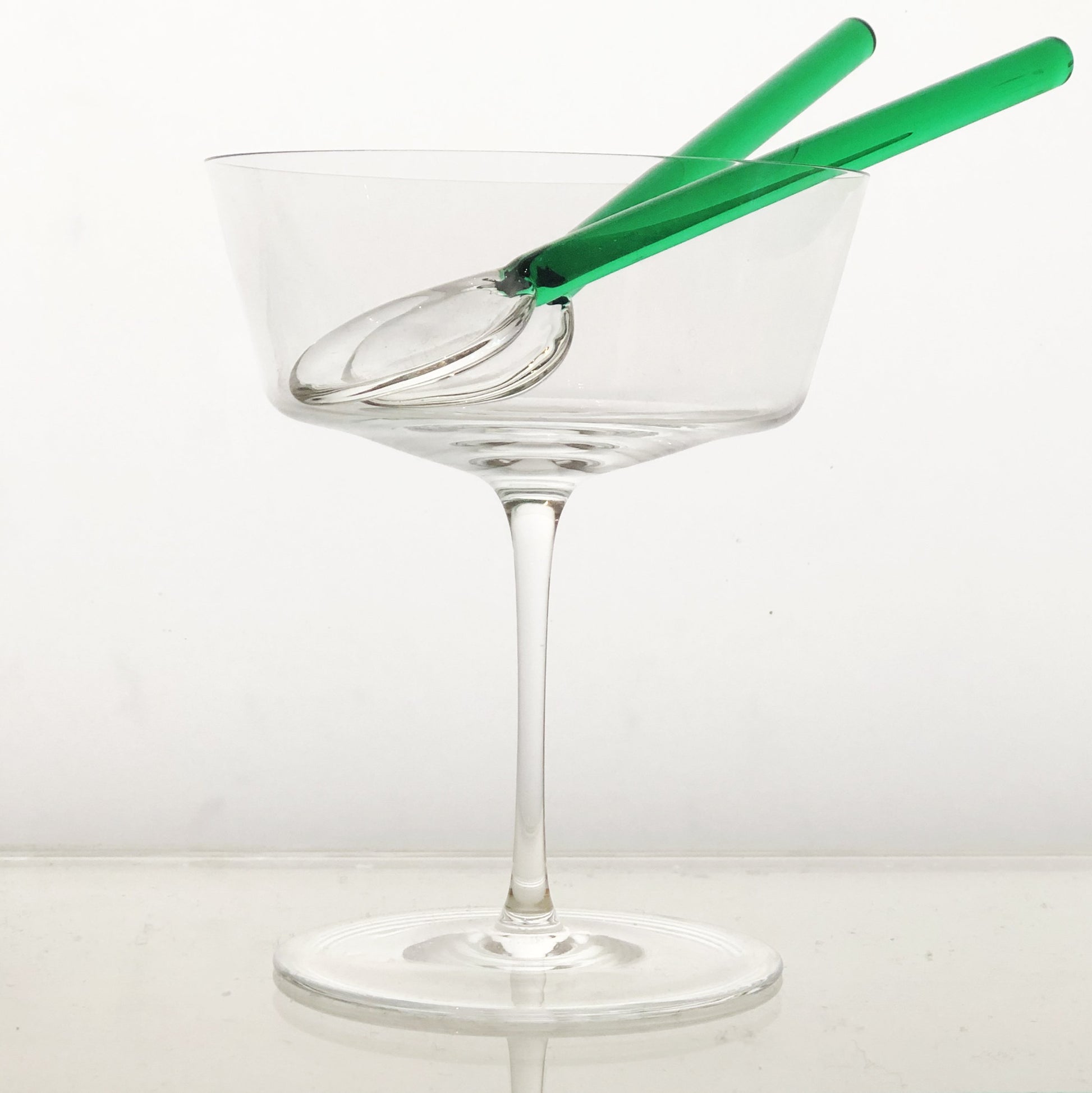 Oswald Haerdtl Commodore Champagne Cup, shown with Yali Gelato spoons