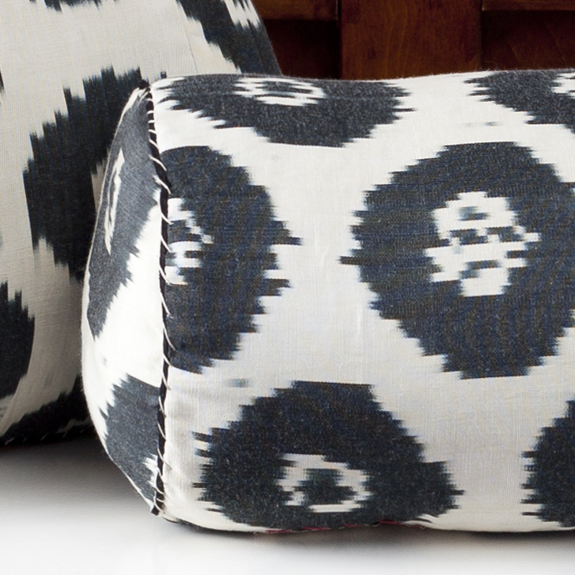 Opium Ikat Bolster - black and white