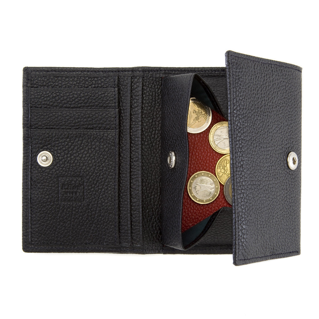 Black Leather Wallet with Coin Purse