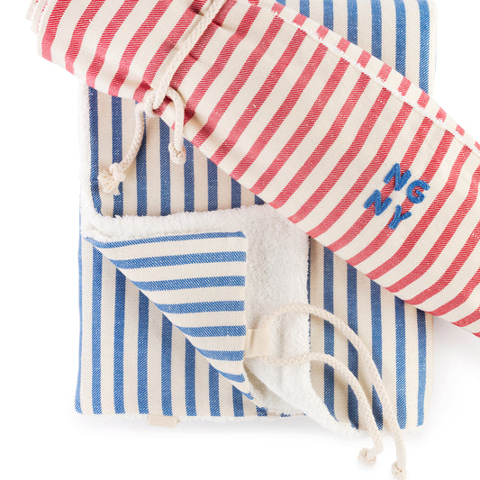 Abbazia Roll-up Towel, Blue & Red