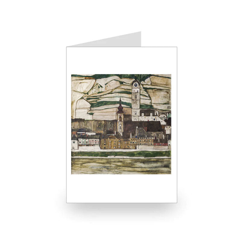 Egon Schiele: Stein on the Danube, Seen from the South, 1913 [Single Card]