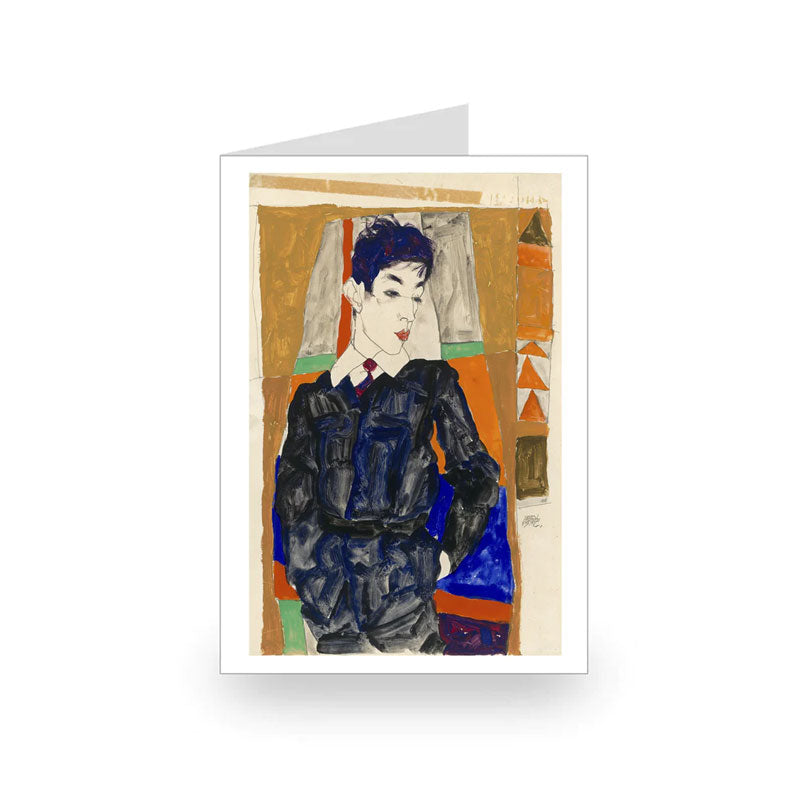 Egon Schiele: Erich Lederer in Front of a Window, Györ, 1912 [Single Card]