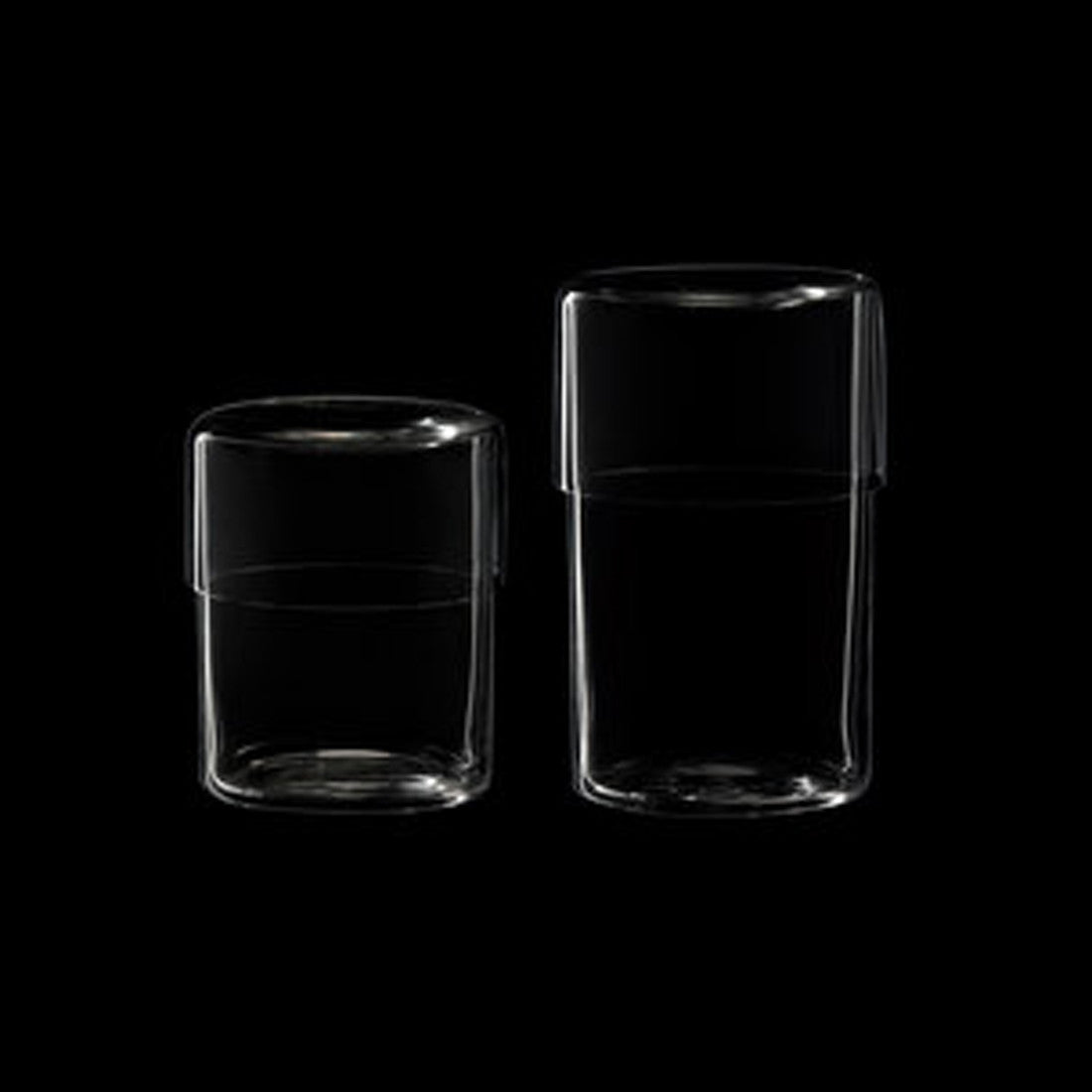 Small and Large Strnad Crystal Glass Canister