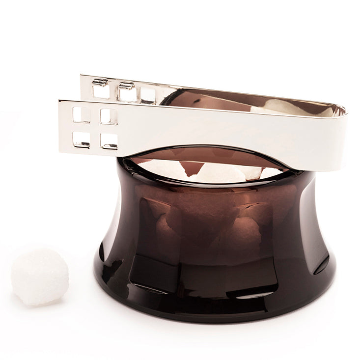 Dark Purple Facet-Cut Dish shown with Hoffmann No. 135 Sugar Tong