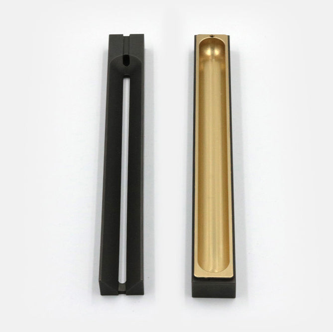 Black Brass Incense Burner with Ash Catch