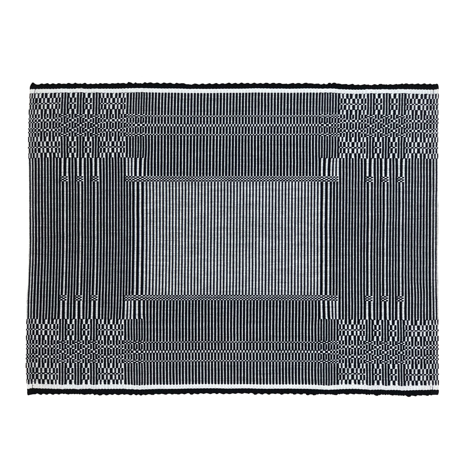 Hand-Loomed Table Linens - Placemat - Black/White