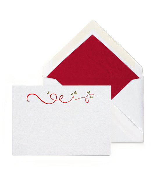 Hearts of Gold Motif Stationery