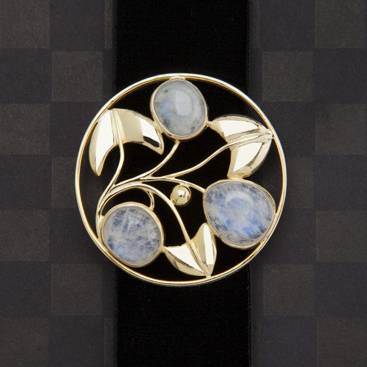 Moser Berry Brooch, Moonstone