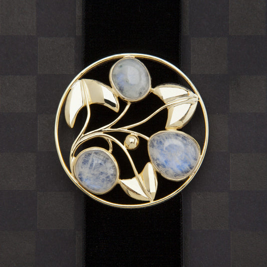 Moser Berry Brooch, Moonstone