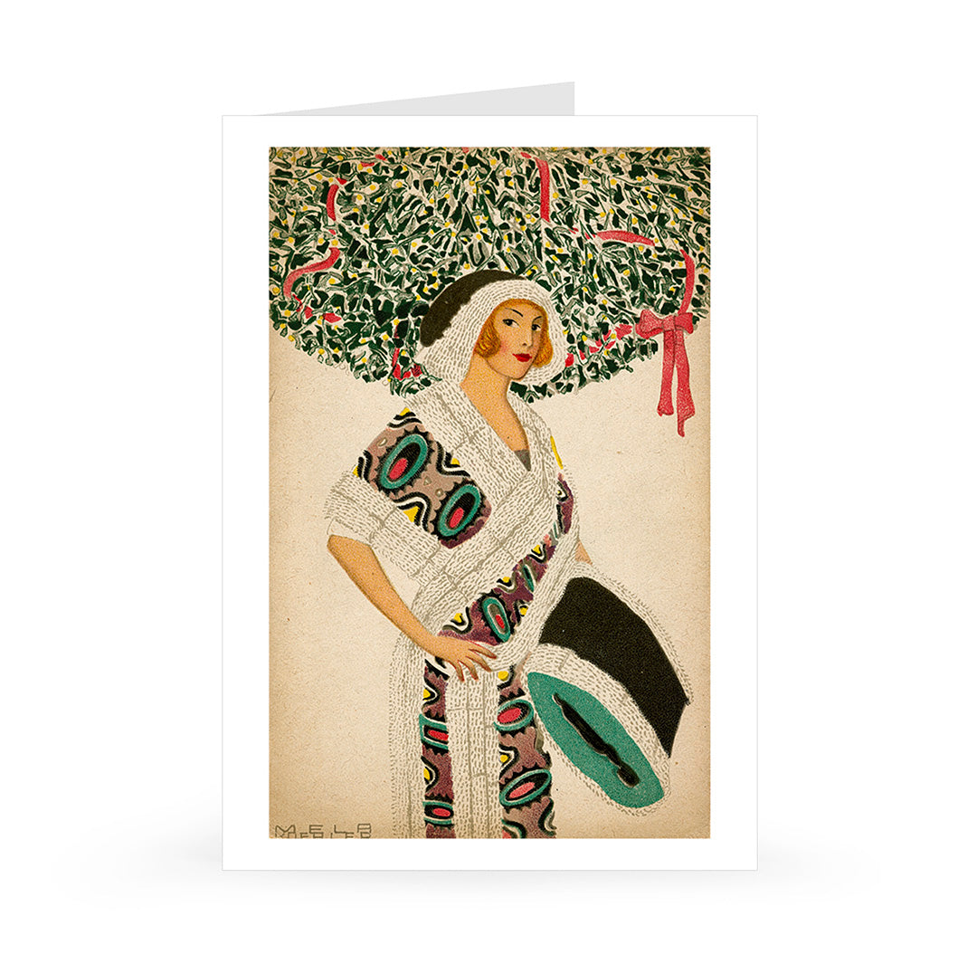 Mela Koehler: Christmas Card, Fur Coat 1912 [Single Card]